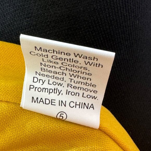 Mustard Yellow Wrap Dress By Shein  US 6 Medium Tiered Ruffle Skirt Long-Sleeve - Picture 8 of 9